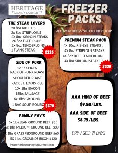 Heritage Meats Freezer Pack Pricing