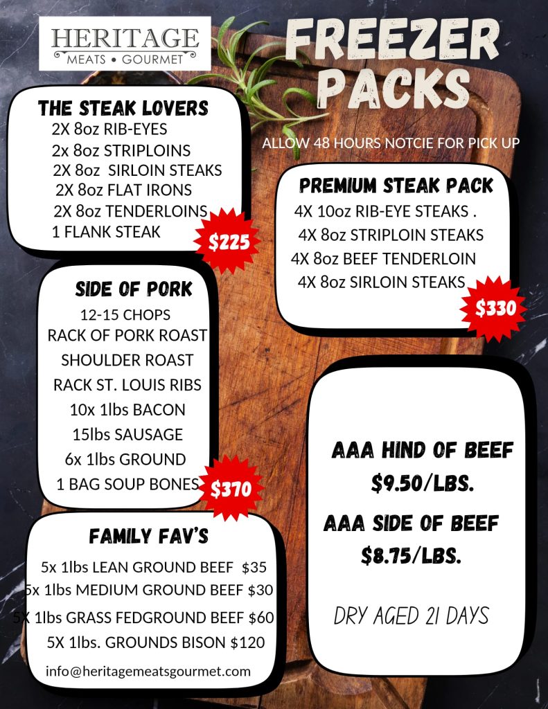 Heritage Meats Freezer Pack Pricing